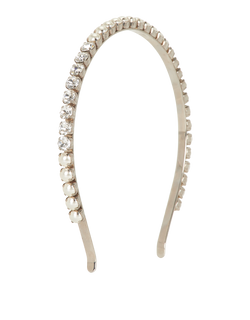 Miu Miu Jewelled Headband, Metal/Crystal, Silver, MII, 3*